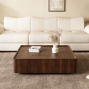 35.1″ Coffee Table Solid Wood Minimalist Design with Hidden Storage